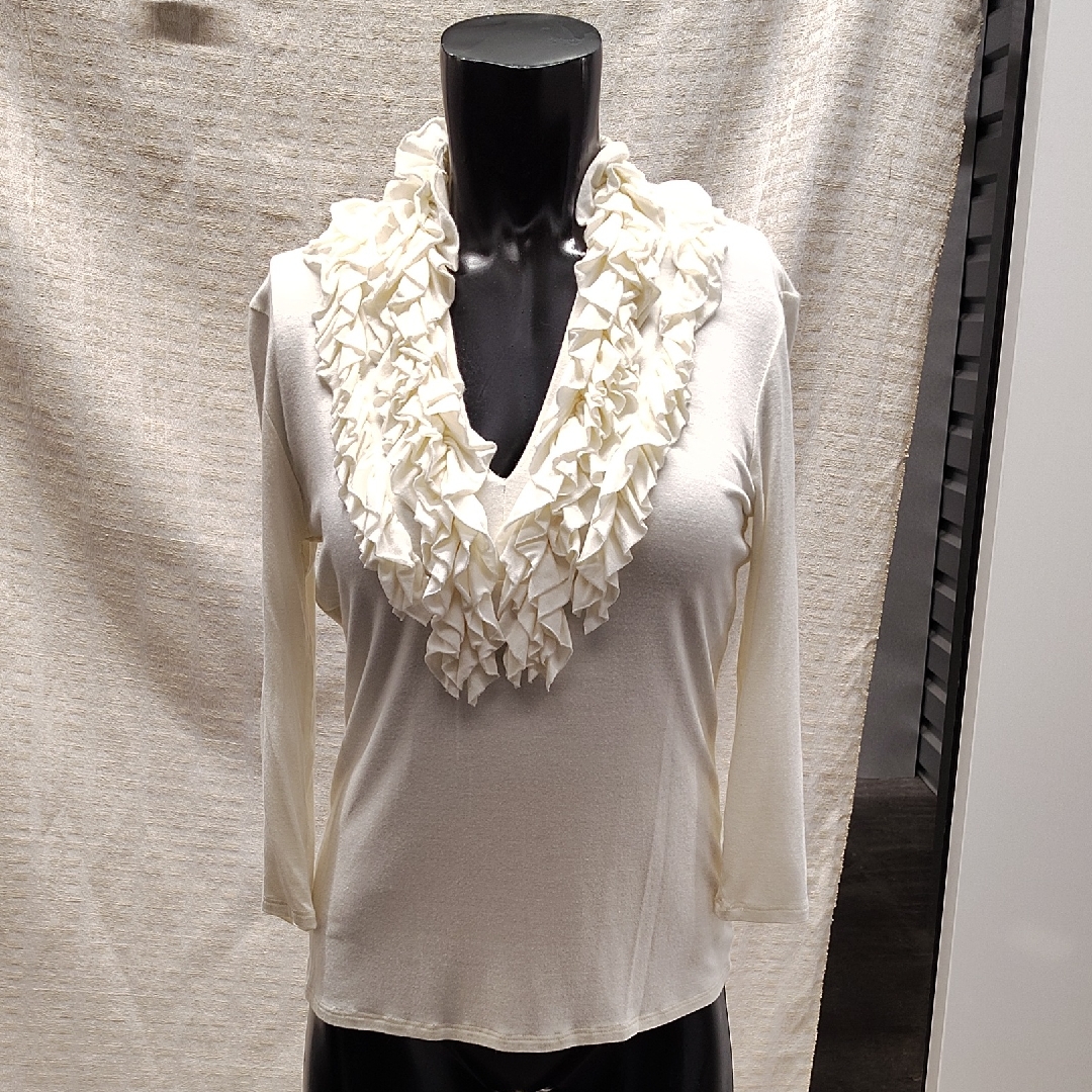 Elegant Ruffled Cream Top